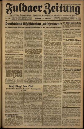 Ausgabe vom Samstag, den 23. Juni 1934.