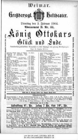 König Ottokars Glück und Ende