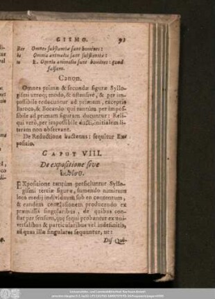 Caput VIII. De expositione sive [...].