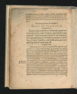 Fundamentum decimum. Unitas Et Concordia.