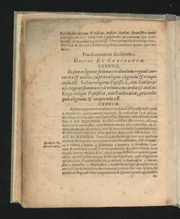 Fundamentum decimum. Unitas Et Concordia.
