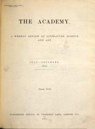 The academy. 46. 1894 (1895)
