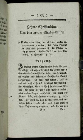 Zehnte Christenlehre. Von dem zweiten Glaubensartikel.