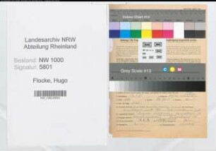 Entnazifizierung Hugo Flocke, geb. 14.01.1891 (Postbetriebsassistent)