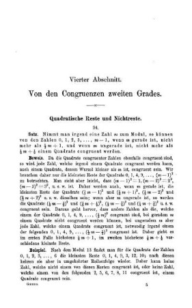 Vierter Abschnitt. Von den Congruenzen zweiten Grades.