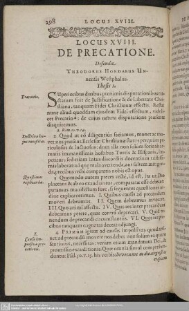 Locus XVIII. De Precatione