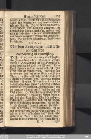 LXXVI. Von dem Kennzeichen eines wahren Christen. Bewährung ist Beweisung.