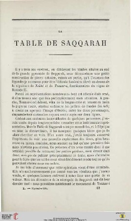 N.S. 10.1864: La table de Saqqarah