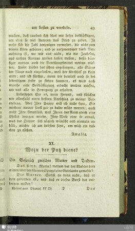XI. Wozu der Putz diene?
