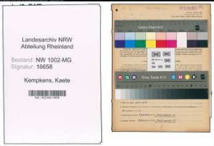 Entnazifizierung Kaete Kempkens , geb. 30.12.1916 ()