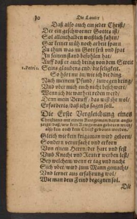 Die erste Vergleichung eines Christians/ mit einem Kriegsman ...
