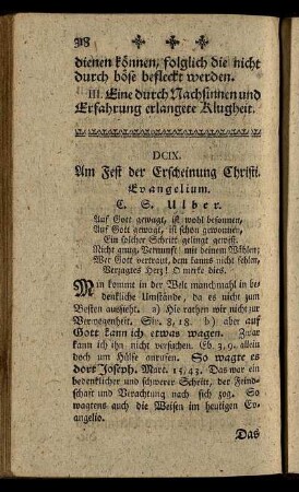 DCIX. Am Fest der Erscheinung Christi. Evangelium.
