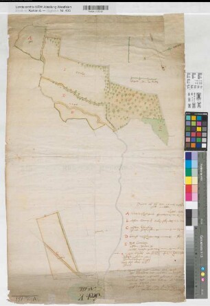 Billerbeck (Billerbeck) Ländereien 1656 30 Ruten = 6,8 cm 78 x 49 kol. Zeichnung KSM Nr. 270