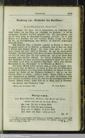 Epigramm - der Gesellschafter, Blätter für Geist und Herz