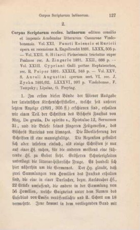 127-133 [Rezension] Corpus scriptorum ecclesiasticorum Latinorum; Vol. XXI., XXII., XXIII., XXV.,