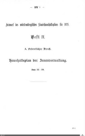 Staatshaushaltsplan 1928, Heft 4
