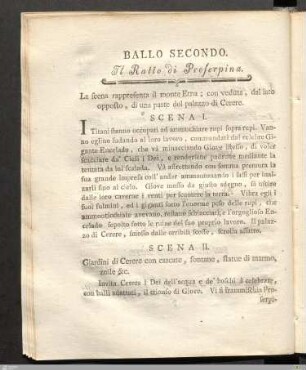 Ballo secondo. / Ballet second.