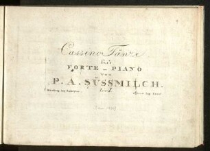 Cassinotänze für's Forte-Piano