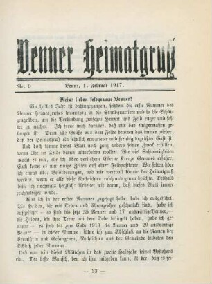 9.1917: Venner Heimatgruss