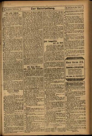 Zweite Ausgabe vom Mittwoch, den 19. November 1924.