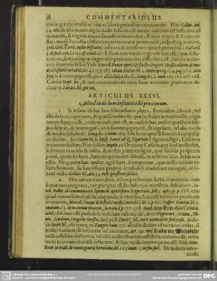 Articulus XXXVI. Aliud indicium infanticidii proximum