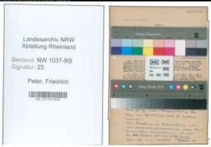 Entnazifizierung Friedrich Peter , geb. 18.09.1895 (Zollinspektor)