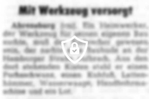 Mit Werkzeug versorgt