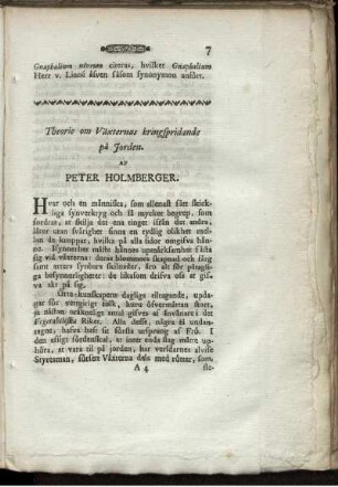 Theorie om Växternas kringspridande på Jorden.