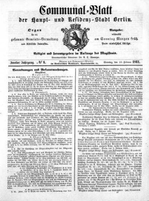 1861,6: No. 6, 10. Februar 1861