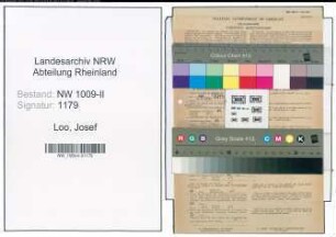 Entnazifizierung Josef Van De Loo , geb. 25.03.1913 (Verw.Angestellter)