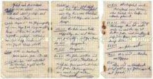 Zwei Tagebuchblätter u.a. zum 18. Geburtstag und zum Abmarsch an die Ostfront - Personenkonvolut