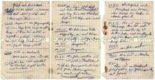 Zwei Tagebuchblätter u.a. zum 18. Geburtstag und zum Abmarsch an die Ostfront - Personenkonvolut