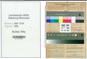 Entnazifizierung Willy Buckel , geb. 04.03.1901 (Zollbeamter)