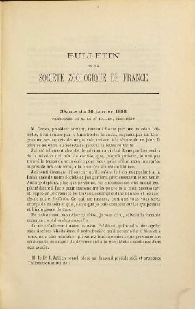 Bulletin de la Société Zoologique de France. 13. 1888