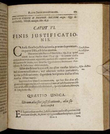 Caput VI. Finis Justificationis.