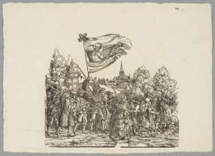 Tross. Erstes Blatt, Blatt 125 aus: Marx Treitzsaurwein, "Kaiser Maximilian I Triumph – le triomphe de l’Empereur Maximilien I en une suite de Cent trent cinq planches gravées en bois d’après les dessins de Hans Burgmair", Wien 1796