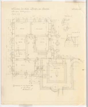 St. Elisabeth Kirche (mit Pfarrhaus), Bochum-Gerthe: Pfarrhaus, Kellergeschossgrundriss 1:50