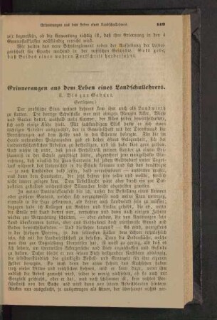 Erinnerungen aus dem Leben eines Landschullehrers : (Fortsetzung)