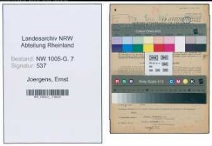 Entnazifizierung Ernst Joergens , geb. 04.12.1890 (Klempner)