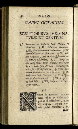 Caput Octavum. De Scriptoribus Juris Naturae Et Gentium.