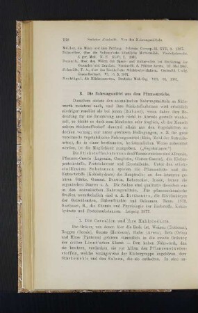 B. Die Nahrungsmittel aus dem Pflanzenreiche.