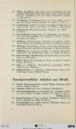 Kunstgewerbliche Arbeiten aus Metall (Nr. 141-174)