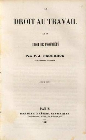 Le droit au travail et le droit de la propriété