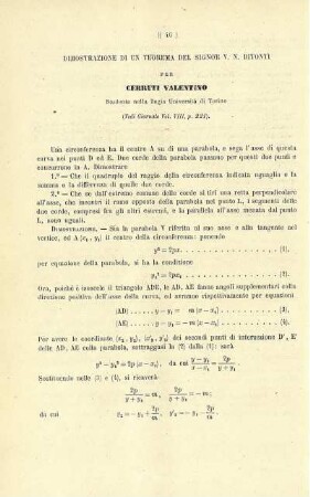 Dimostrazione di un teorema del signor v. N. Bitonti.