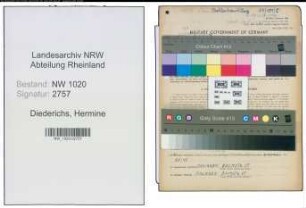 Entnazifizierung Hermine Diederichs , geb. 09.04.1897 (Haendlerin)