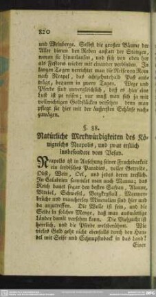 §. 88. Natürliche Merkwürdigkeiten des Königreichs Neapolis, und zwar erstlich insbesondere vom Vesuv