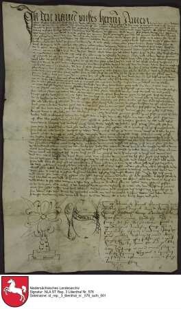 Notariatsinstrument über die Inventarisierung des Nachlasses der Bagine Elisabeth von der Lippe zu Bremen.