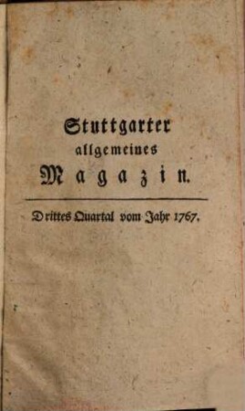 Stuttgarter allgemeines Magazin. 1767,3/4, 1767,3/4