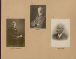 Bl. 23: Fotografien der Mathematiker Leo Koenigsberger, Alexander von Brill und Max Noether, 1920 - 1922