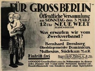 Plakat: "Für Gross Berlin"